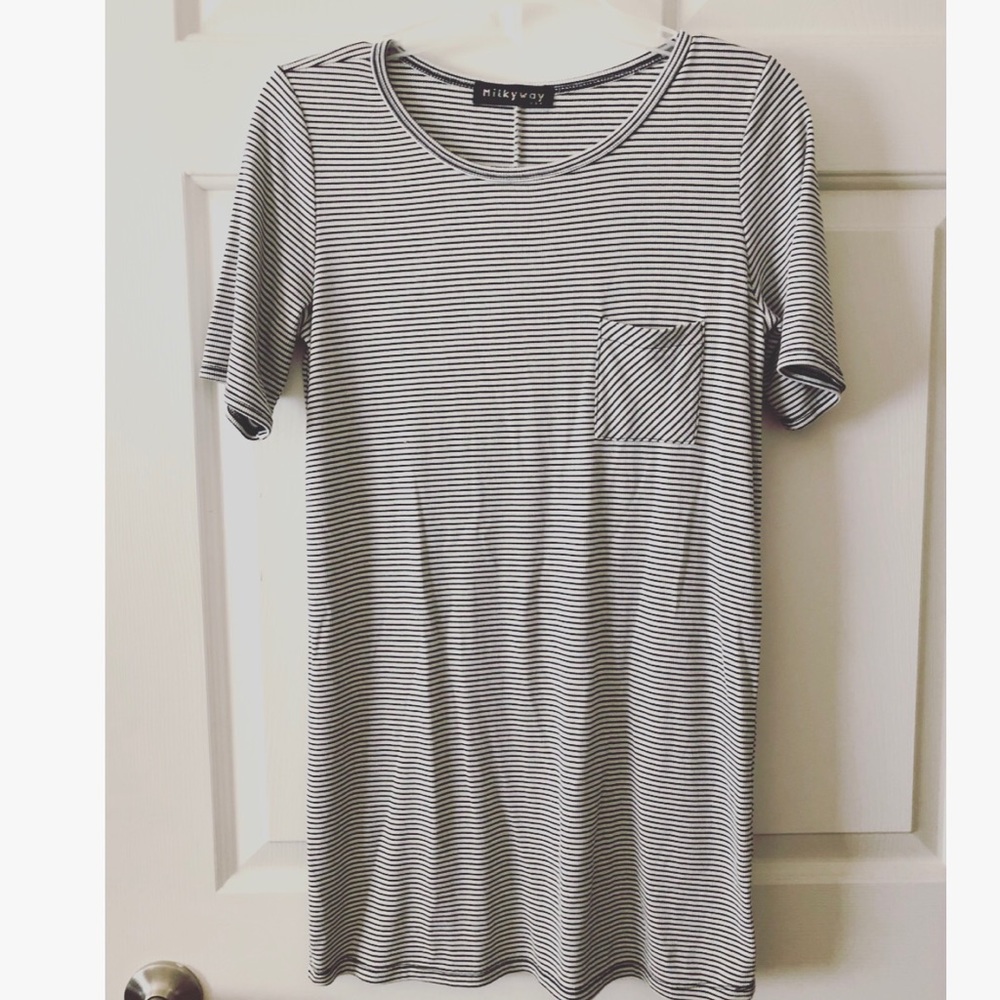 Black & White striped tunic